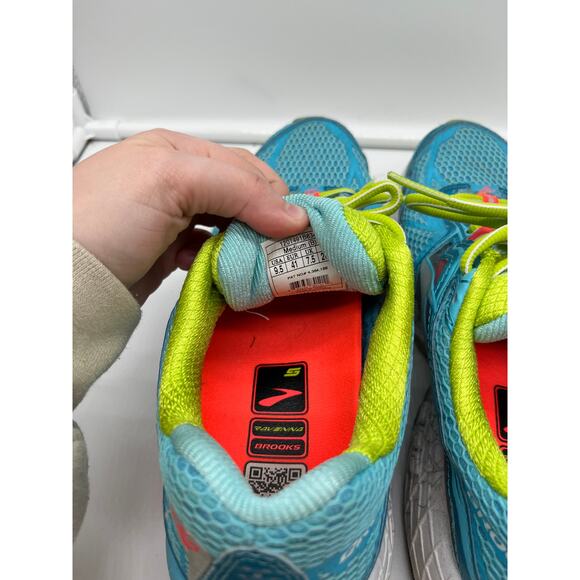Brooks Ravenna 5 White Neon Pink Blue Running Walking Athletic Shoes Womens 9.5 - Picture 5 of 7
